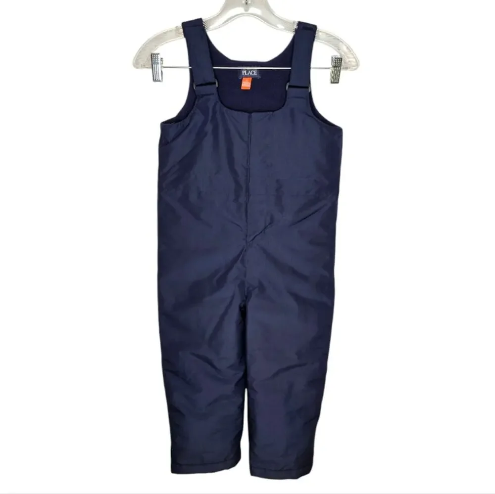The Children's Place Navy Hook and Loop Closure and Adjustable Sizing Snow Bibs